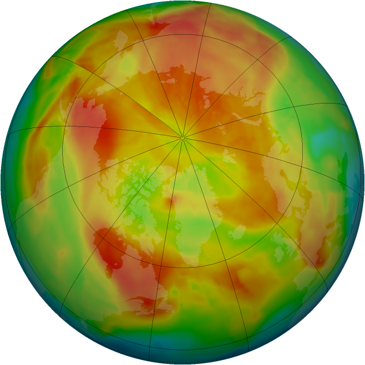 Arctic ozone map for 06 April 2013
